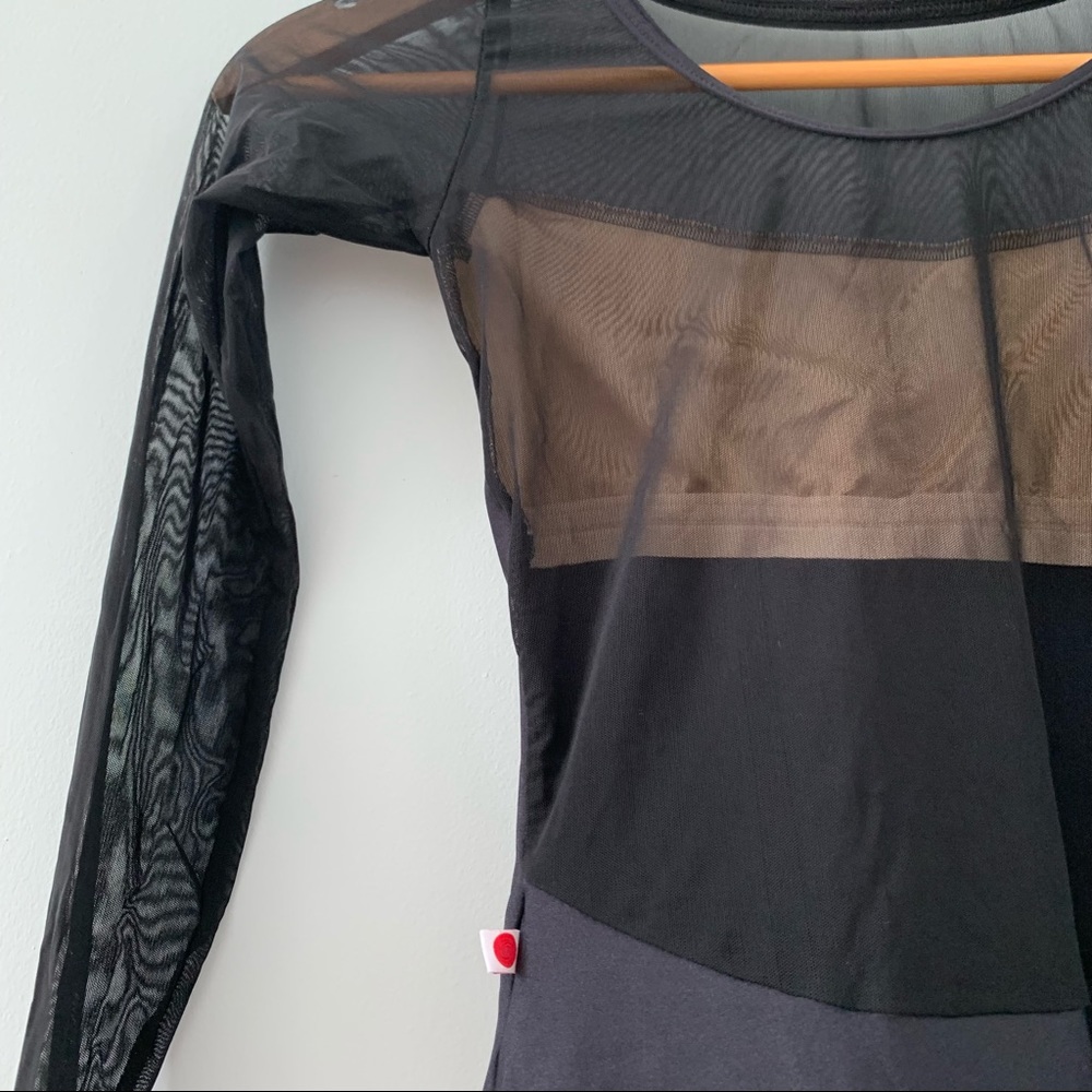 YUMIKO: Meagan long sleeve black leotard
